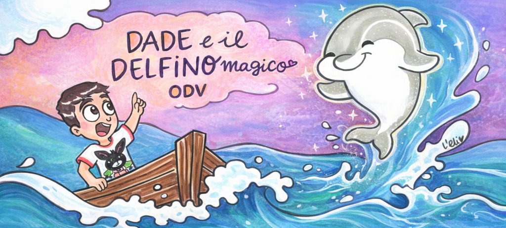 logo di Dade e il Delfino Magico supporta le famiglie colpite da malattie genetiche rare, offrendo ascolto, sostegno e vicinanza in ogni passo del loro percorso.