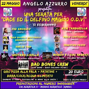 una serata per dade e il delfino magico angelo azzurro 22 maggio